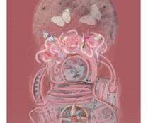 "Astronaut med roser" / Kunsttryk  print giclée